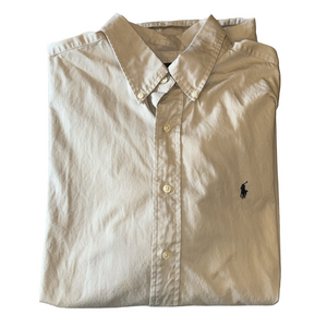 Ralph Lauren Mens XXL Light Grey Blake Fit Long Sleeve Button Down Shirt